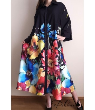 Nauja susagstoma suknelė su gėlių raštu